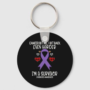 Overdose Bit Me I Bit Harder I'm Survivor Awarenes Key Ring