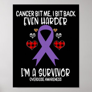 Overdose Bit Me I Bit Harder I'm Survivor Awarenes Poster