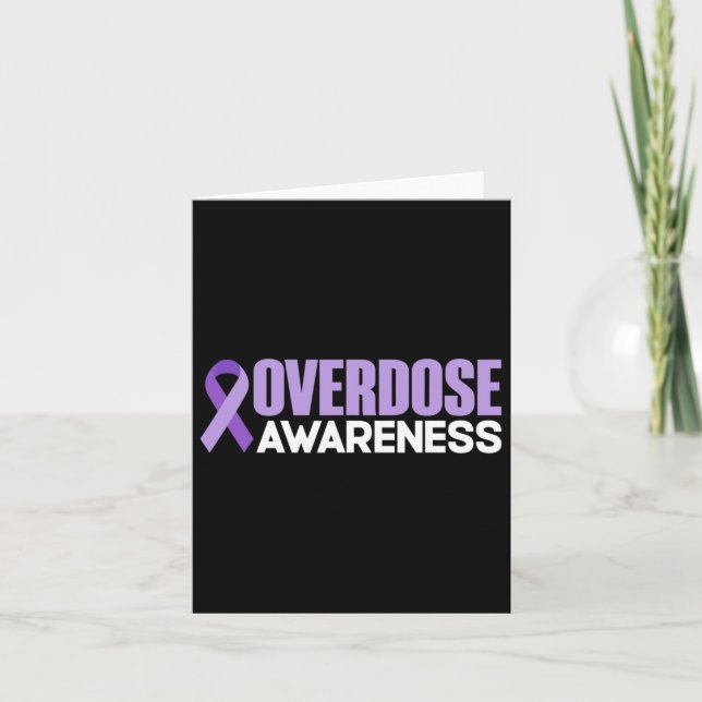 Overdose Day Ribbon Overdose Awareness Month  Card (Front)