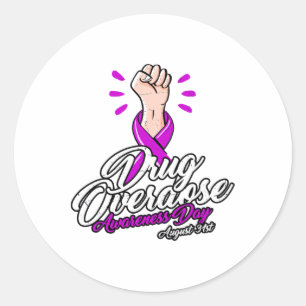 Overdose Does Not Discriminate - Overdose Awarenes Classic Round Sticker