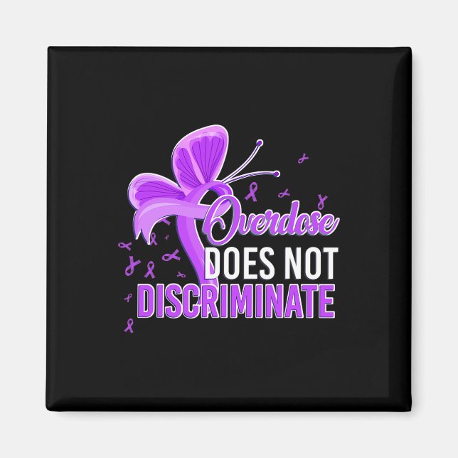 Overdose Does Not Discriminate Purple Awareness Ri Magnet (Front)