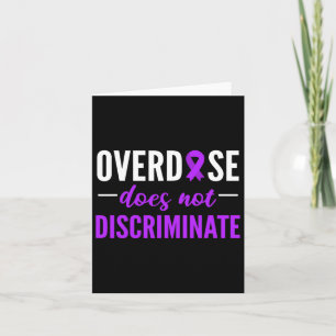 Overdose Does Not Discriminate Purple Ribbon Desig Card