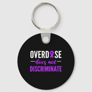 Overdose Does Not Discriminate Purple Ribbon Desig Key Ring