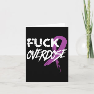 Overdose Drug Addiction Awareness Purple Ribbon Card