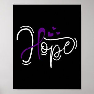 Overdose Hope Purple Ribbon Awareness Addiction Re Poster