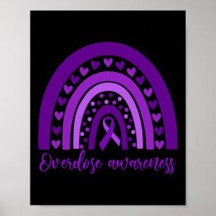 Overdose Rainbow Drug Addiction Recovery Purple Ri Poster