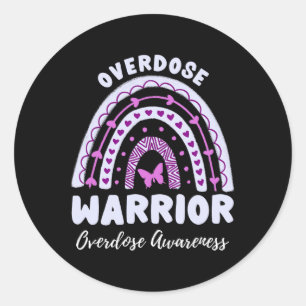 Overdose Warrior Overdose Awareness Rainbow 1  Classic Round Sticker