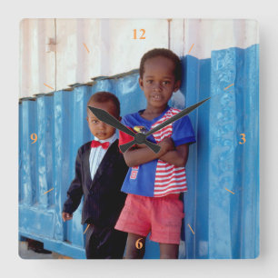 Overdressed In Zanzibar. Square Wall Clock