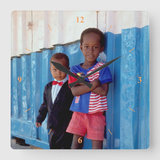 Overdressed In Zanzibar. Square Wall Clock (Front)