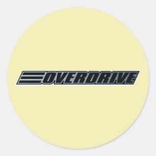 Overdrive - Race Car Automobile Slogan Classic Round Sticker
