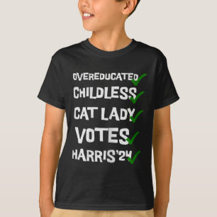 Overeducated Childless Cat Ladies Voting Kamala Ha T-Shirt
