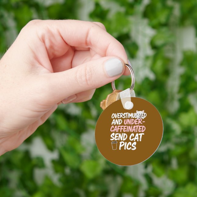 Overestimated Send Cat Pics Funny Keychain (Hand)