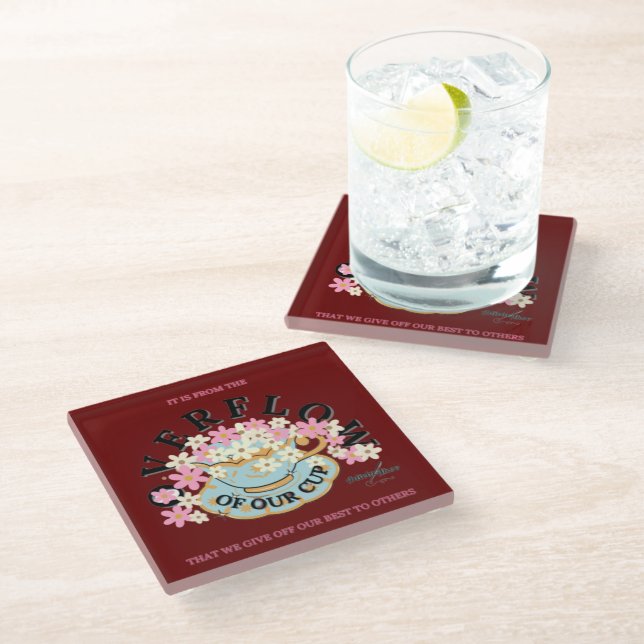 OVERFLOW Glass Coaster by Adiela Akoo (Angled)