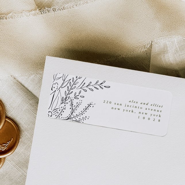 Overflowing Bouquet Return Address Labels (Elegant overflowing bouquet return address labels.)