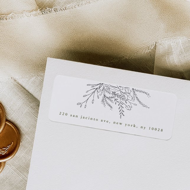 Overflowing Bouquet Return Address Labels (Elegant overflowing bouquet return address labels.)