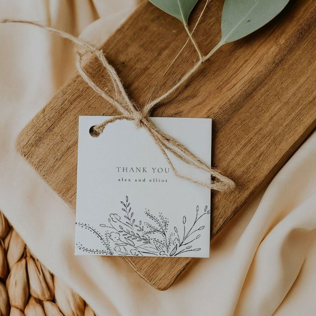 Overflowing Bouquet Wedding Favour Tags (Overflowing Floral Bouquet Wedding Favor Tags)