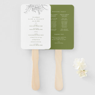 Overflowing Bouquet Wedding Program Hand Fan