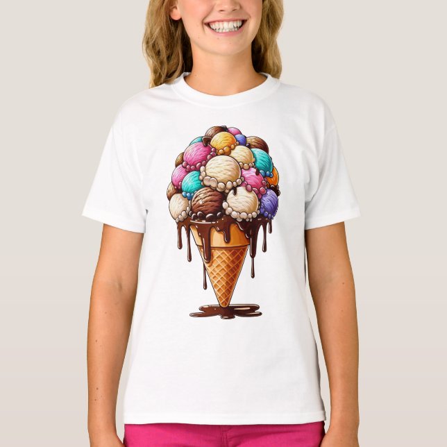  “Overflowing Ice Cream Cone” T-Shirt (Front)
