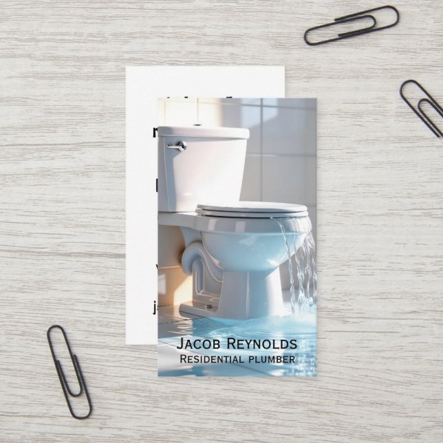 Overflowing Toilet Business Card (Front/Back In Situ)