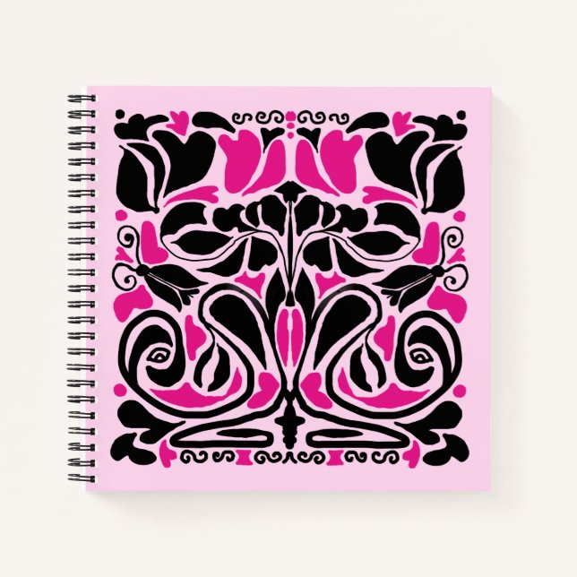 Overgrowth Illustrated Art Nouveau Notebook (Front)
