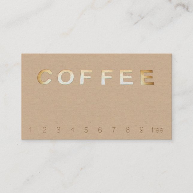 Overhead Coffee Sign Letters Loyalty Texture Card (Front)