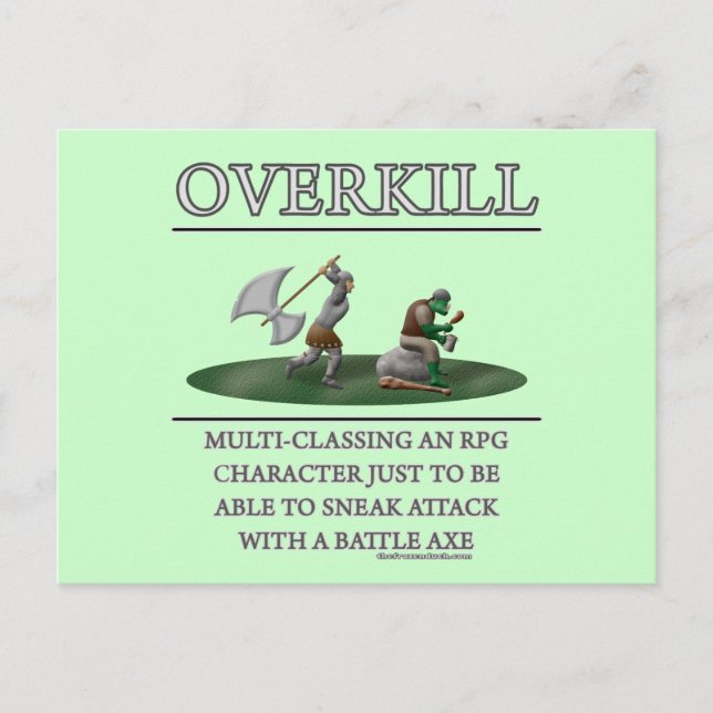 Overkill Fantasy (de)Motivator Postcard (Front)