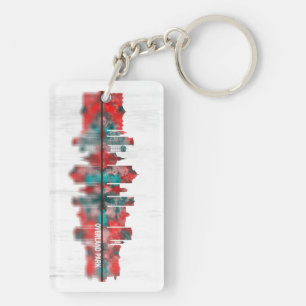 Overland Park Kansas Skyline Key Ring