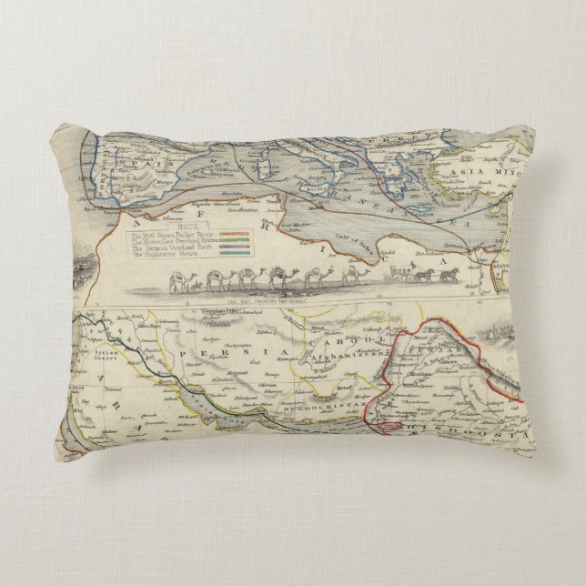 Overland Route To India Decorative Cushion (Front)