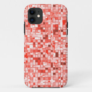 Overlap of small squares, tones of coral or red Case-Mate iPhone case