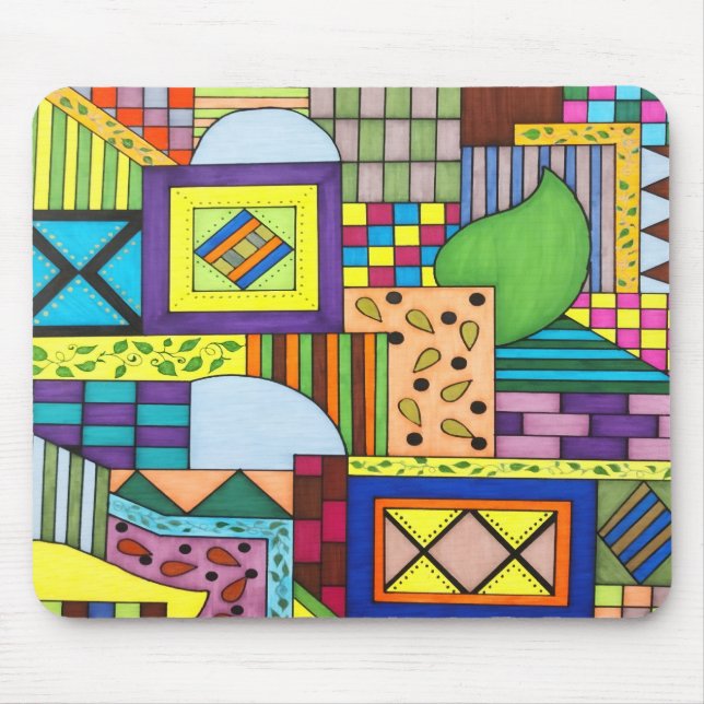 Overlapped Blocks Mouse Pad (Front)