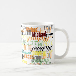 Overlapped Colour Names stamped all-over Coffee Mug