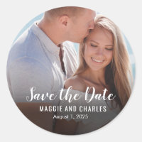 Overlapped Photo Save The Date Stickers