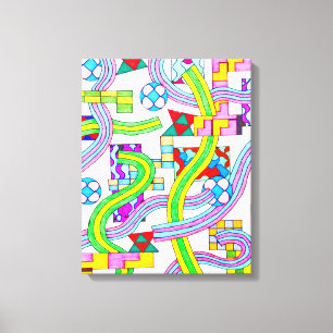 Overlapped with Curves Canvas Print