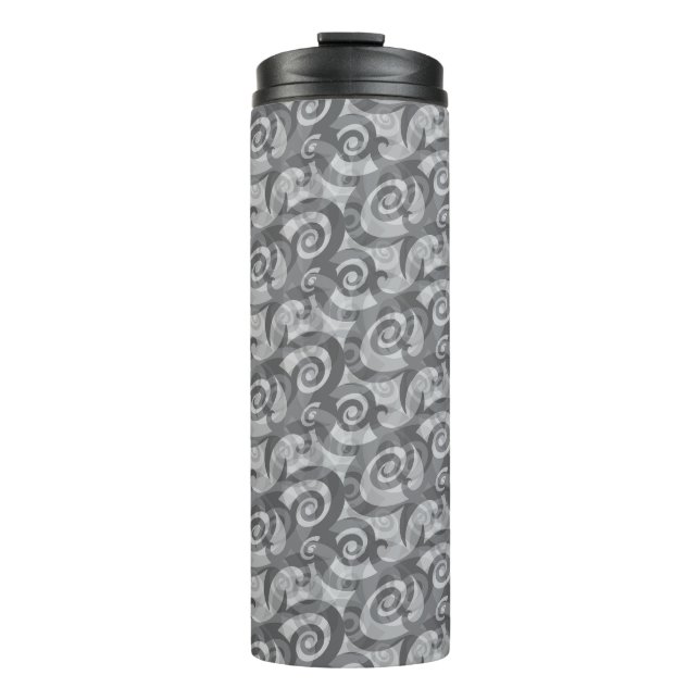 Overlapping Abstract Spirals Pattern Thermal Tumbler (Front)
