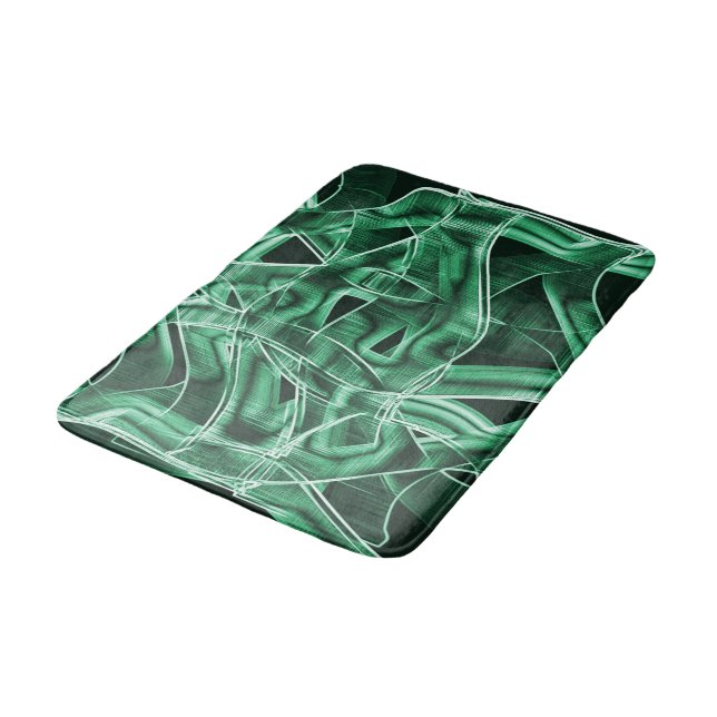 Overlapping and crossed green acrylic cutouts bath mat (Angled)