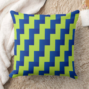 Overlapping Blue and Green Cushion