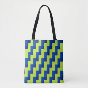 Overlapping Blue and Green Tote Bag