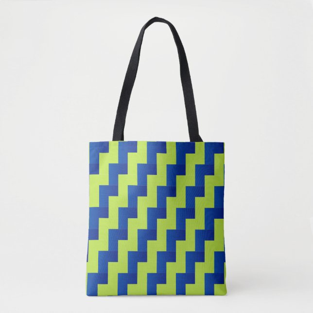Overlapping Blue and Green  Tote Bag (Front)