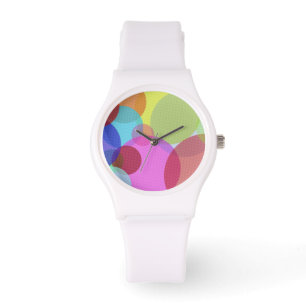 Overlapping Circles Colorful Abstract Art Watch