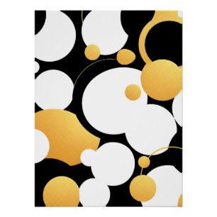 Overlapping Circles in Black Poster