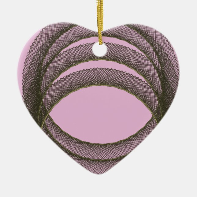 overlapping circles in purple background abstract ceramic tree decoration (Front)