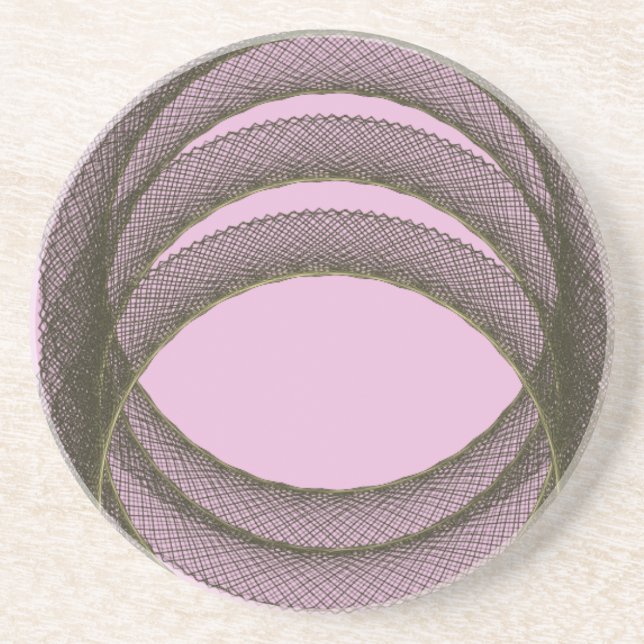 overlapping circles in purple background abstract coaster (Front)