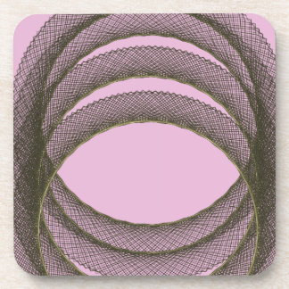 overlapping circles in purple background abstract coaster
