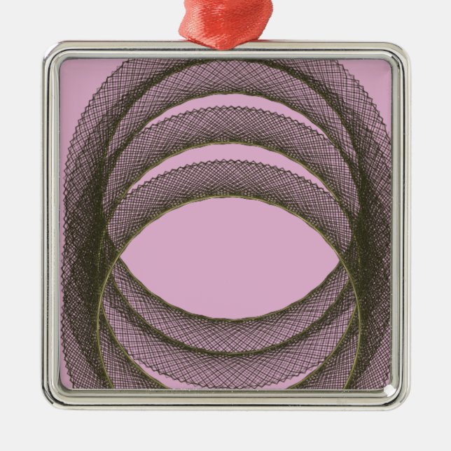 overlapping circles in purple background abstract metal tree decoration (Front)