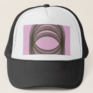 overlapping circles in purple background abstract trucker hat