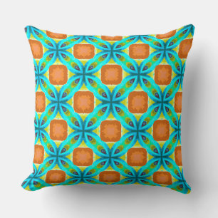 Overlapping Circles of Teal Colours  Cushion
