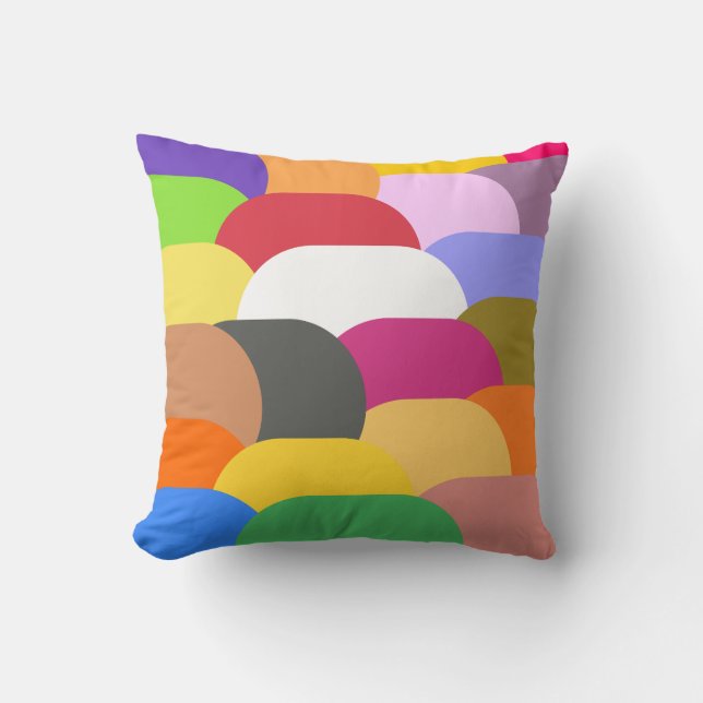 Overlapping circles scales pattern  cushion (Front)