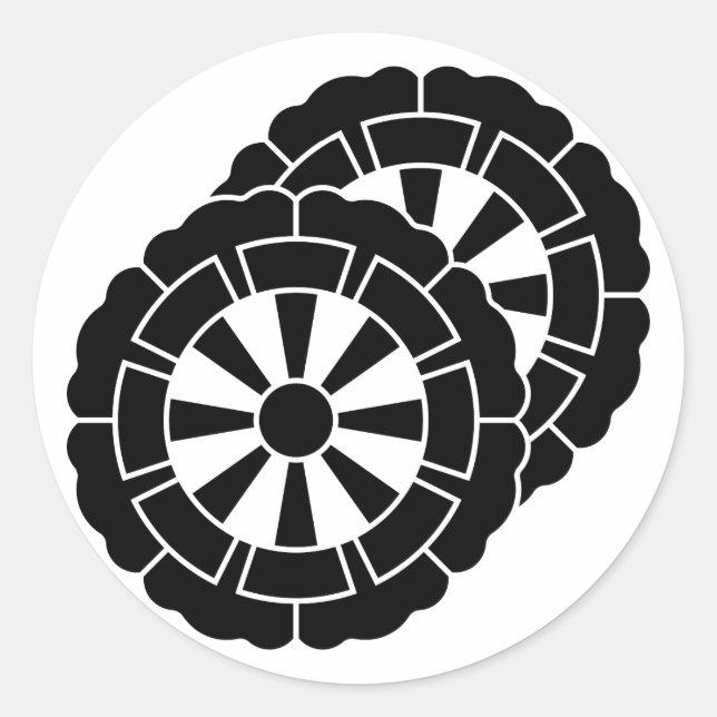 Overlapping flower-shaped Genji carts Classic Round Sticker (Front)