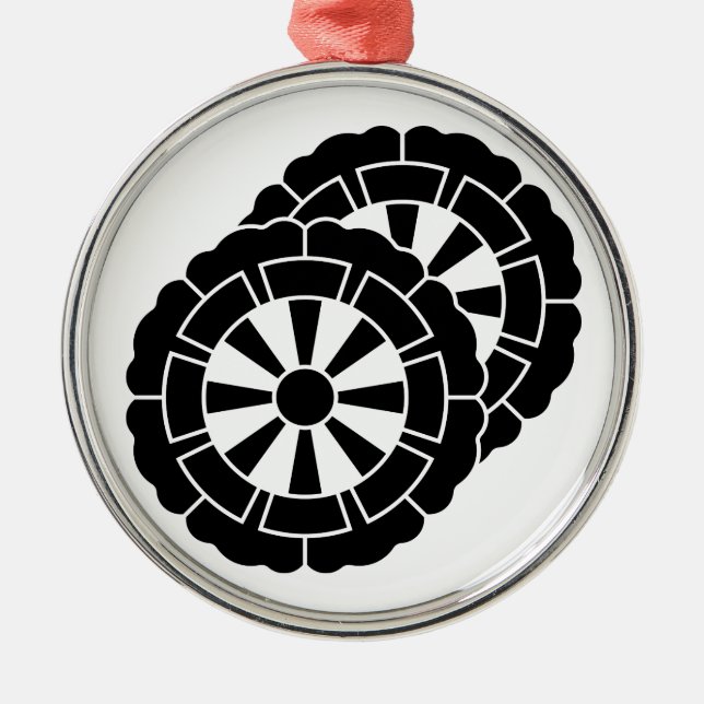 Overlapping flower-shaped Genji carts Metal Tree Decoration (Front)