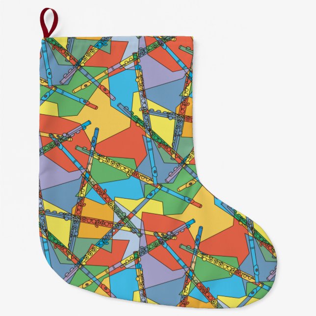 Overlapping Flutes Large Christmas Stocking (Front)
